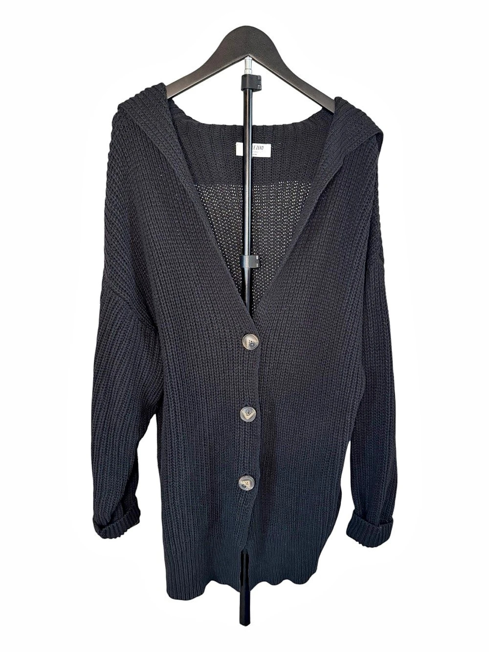 Double Zero Chunky Knit Cardigan in Black Size Small Like New